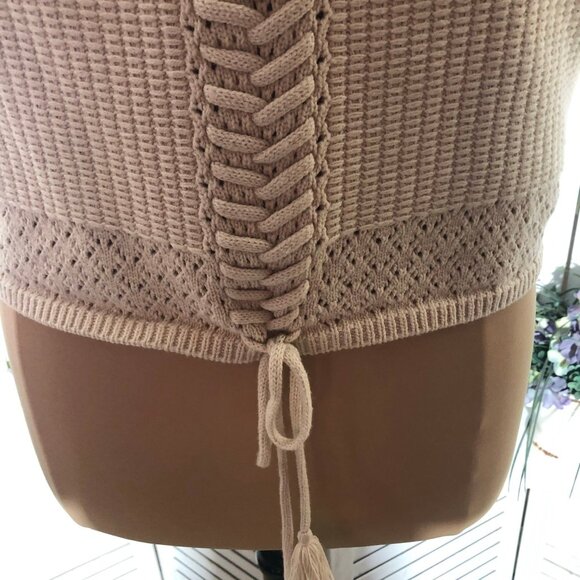 Ryegrass Cream Crochet Knit Crop Tank Top XXL - Picture 6 of 10